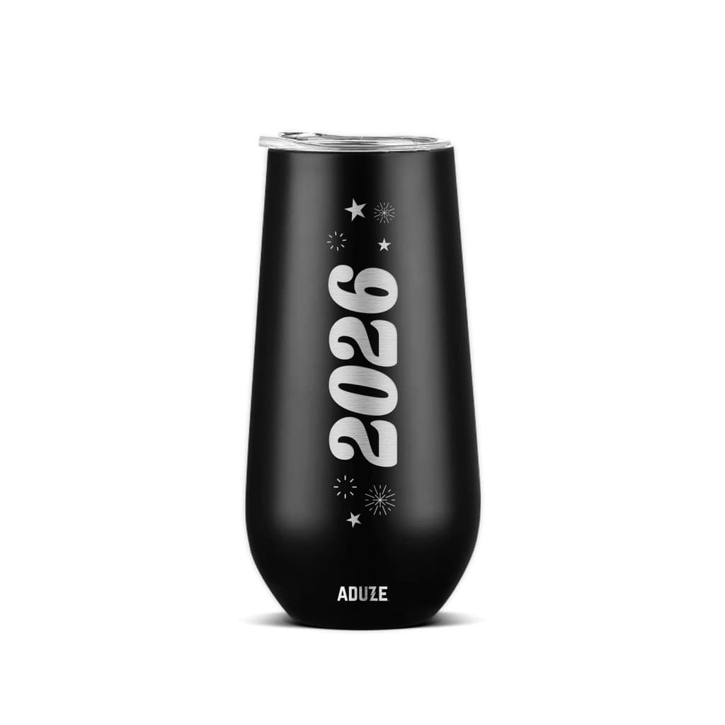 Copo Taça Térmica Aduze Champagne Drink Lux 2026 Preto 150ml