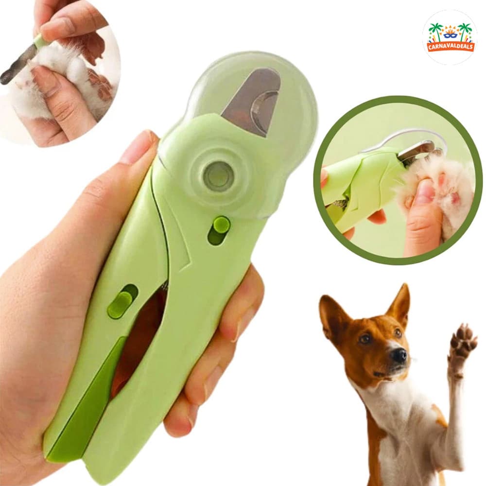 Kit cortador de unhas para animais de estimação, incluindo alicate com lixa de luz LED e tesoura de Metal