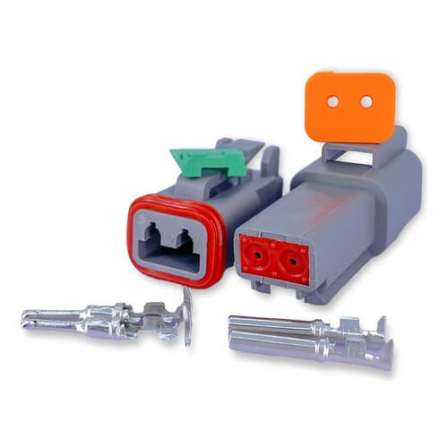 Kit 10 Conectores Deutsch DT04-2P DT06-2S 2 Vias Chicote Automotivo Agrícola Trator Caminhão Sensor Industrial Máquina