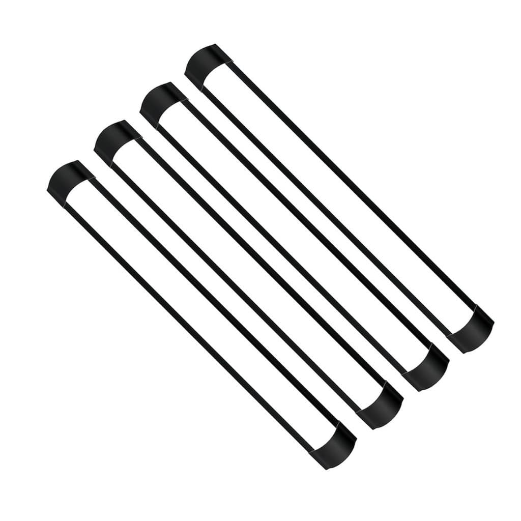 Kit 4un Luminaria slim Led 40w 120cm Linear com calha sobrepor 6500K Preto Bivolt