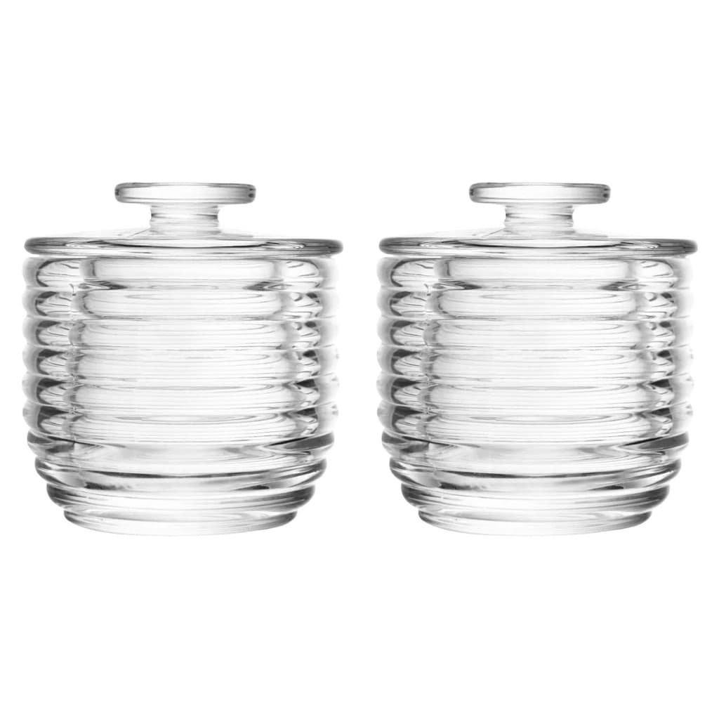 Kit 2 Manteigueiras Francesas De Vidro Colméia 9,5cm Luxo E Praticidade Para Sua Mesa