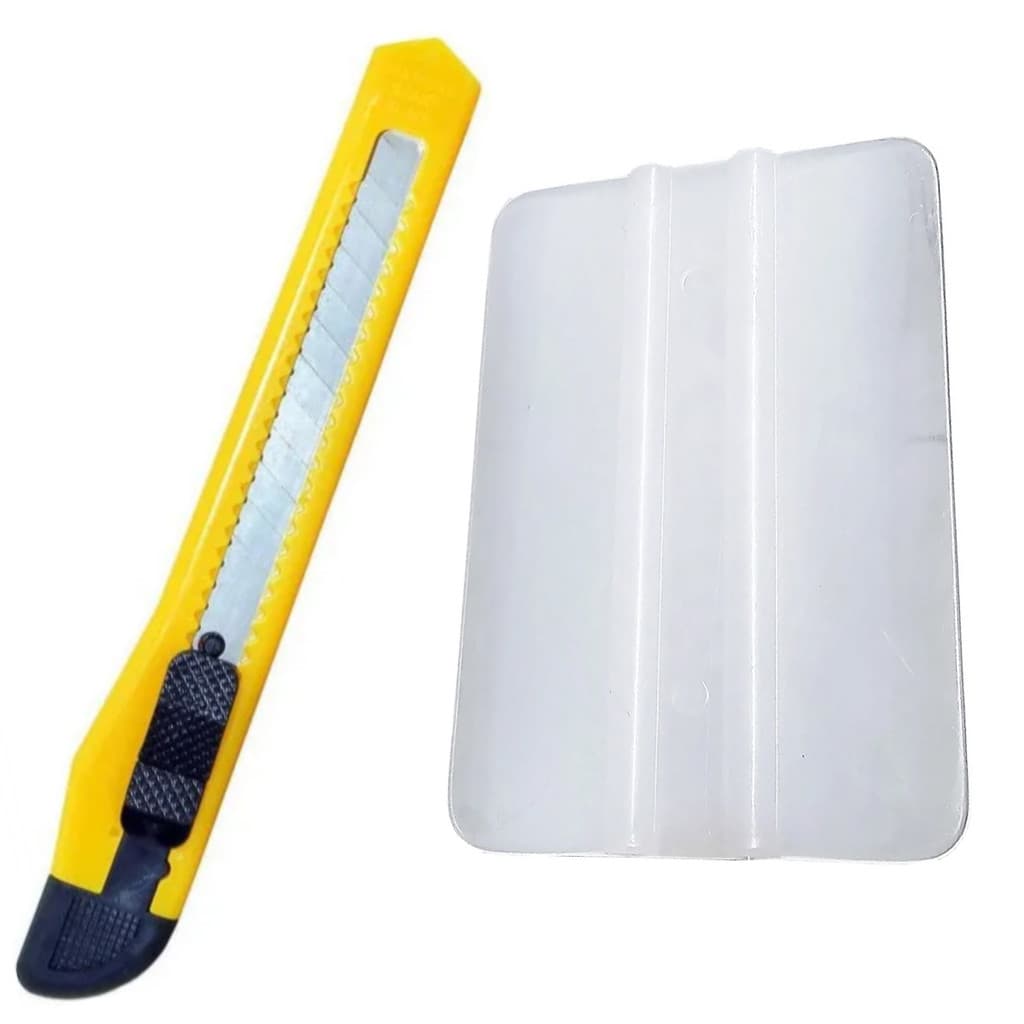 Kit Espátula E Estilete APLICAÇÃO Adesivo Papel De Parede