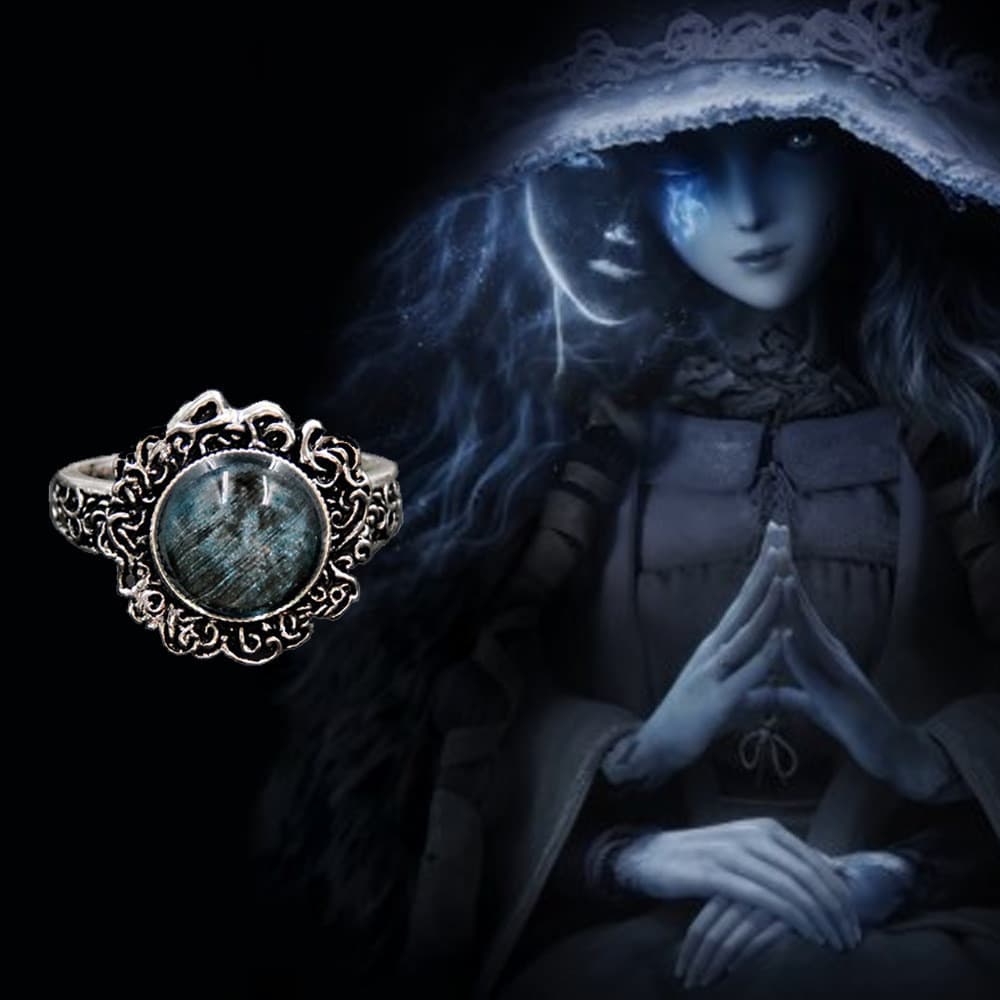 Jogo Elden Jewelry Ranni Cosplay Dark Moon Ring Unisexo Abertura Ajustável Adorno Acessórios De Presente De Halloween