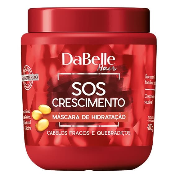 Dabelle Máscara de Hidratação Creme Tratamento Fortificante Reconstrução SOS Crescimento Fortalecimento Capilar 400g