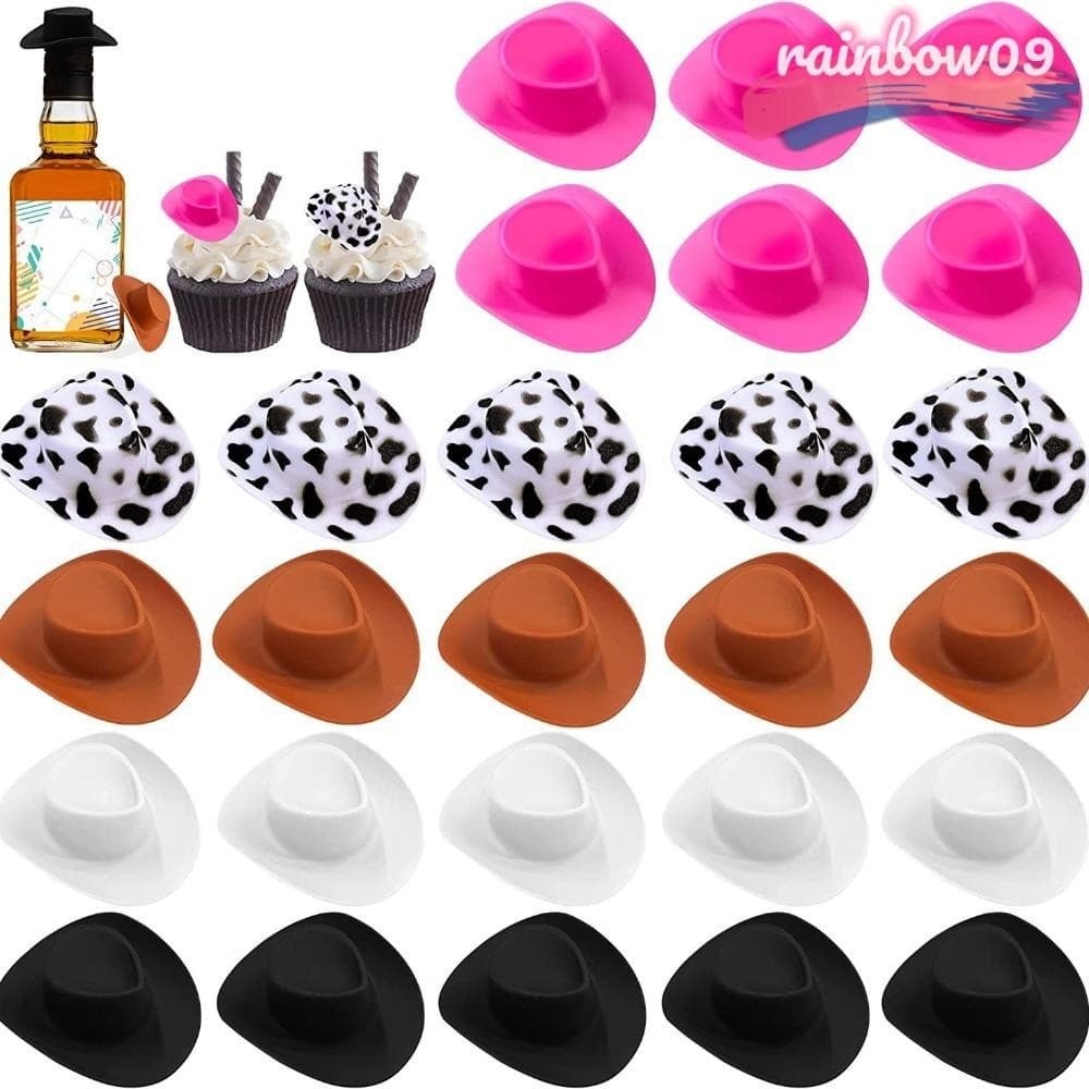 RAINBOW09 20 PCS Mini Chapéus De Cowboy Acessórios Para A Decoração Da Dollhouse De Aniversário