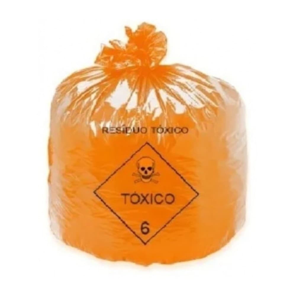Saco De Lixo Tóxico Laranja 30L (2 PCT C/100UNID)