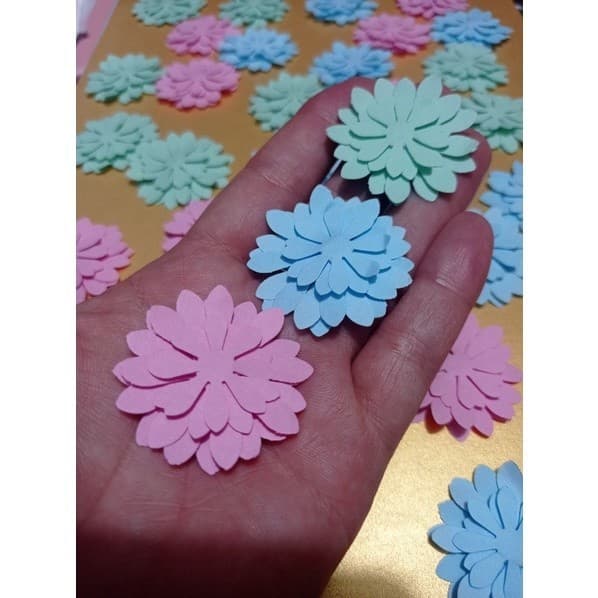 25 Flores 3D Candy Colors | Decoração Festa Jardim Encantado 5cm