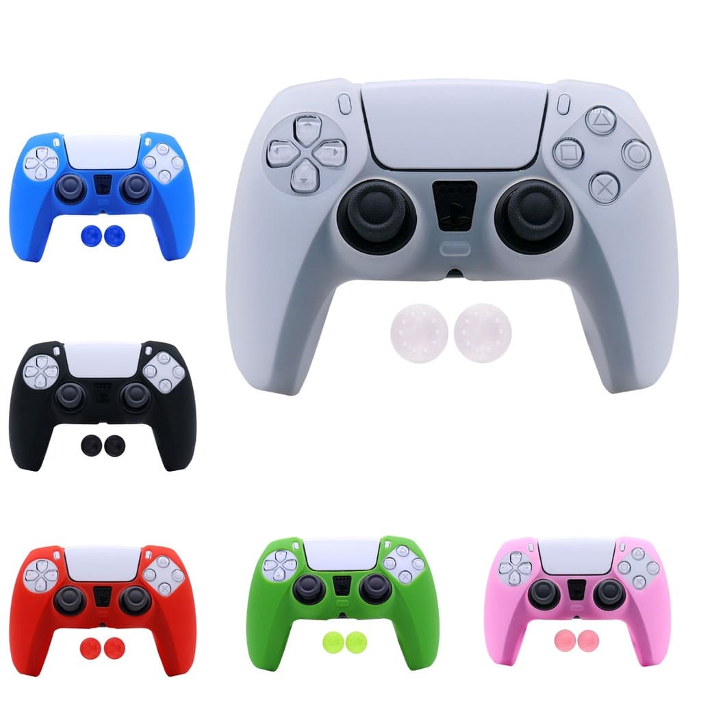 Capa Protetora Silicone Premium Controle Ps5 + Par Grip