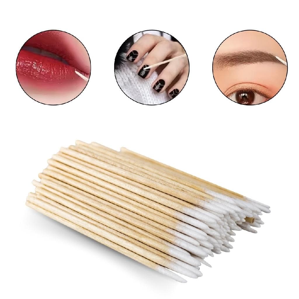 100 Palito Algodão Descartável Manicure Design Sobrancelha Henna Designer Cuidado com a Sobrancelha