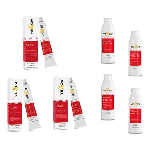 Kit 3 Colorações Yellow + 4 Ox 90ml - Escolha - Tinta Profissional