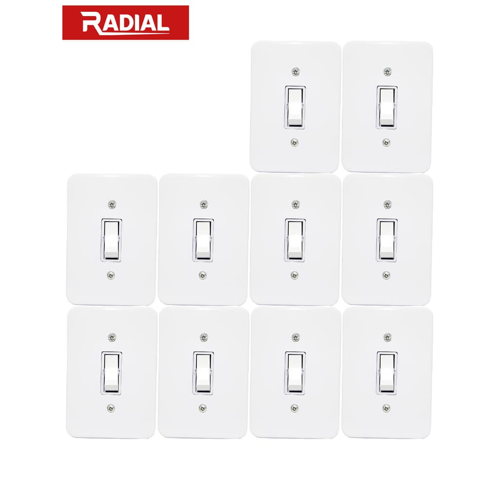 Kit 10un Interruptor Apagador Simples Radial 1901002