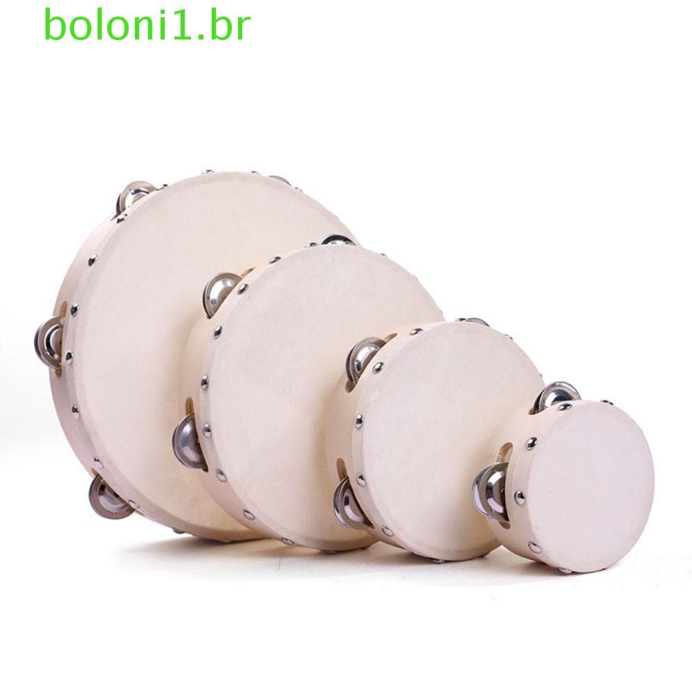 Pandeiro De Mão BOLONI , Percussão De 4/6/7/8/10 Polegadas , Tambor De Pele De Carneiro Portátil De Brinquedo