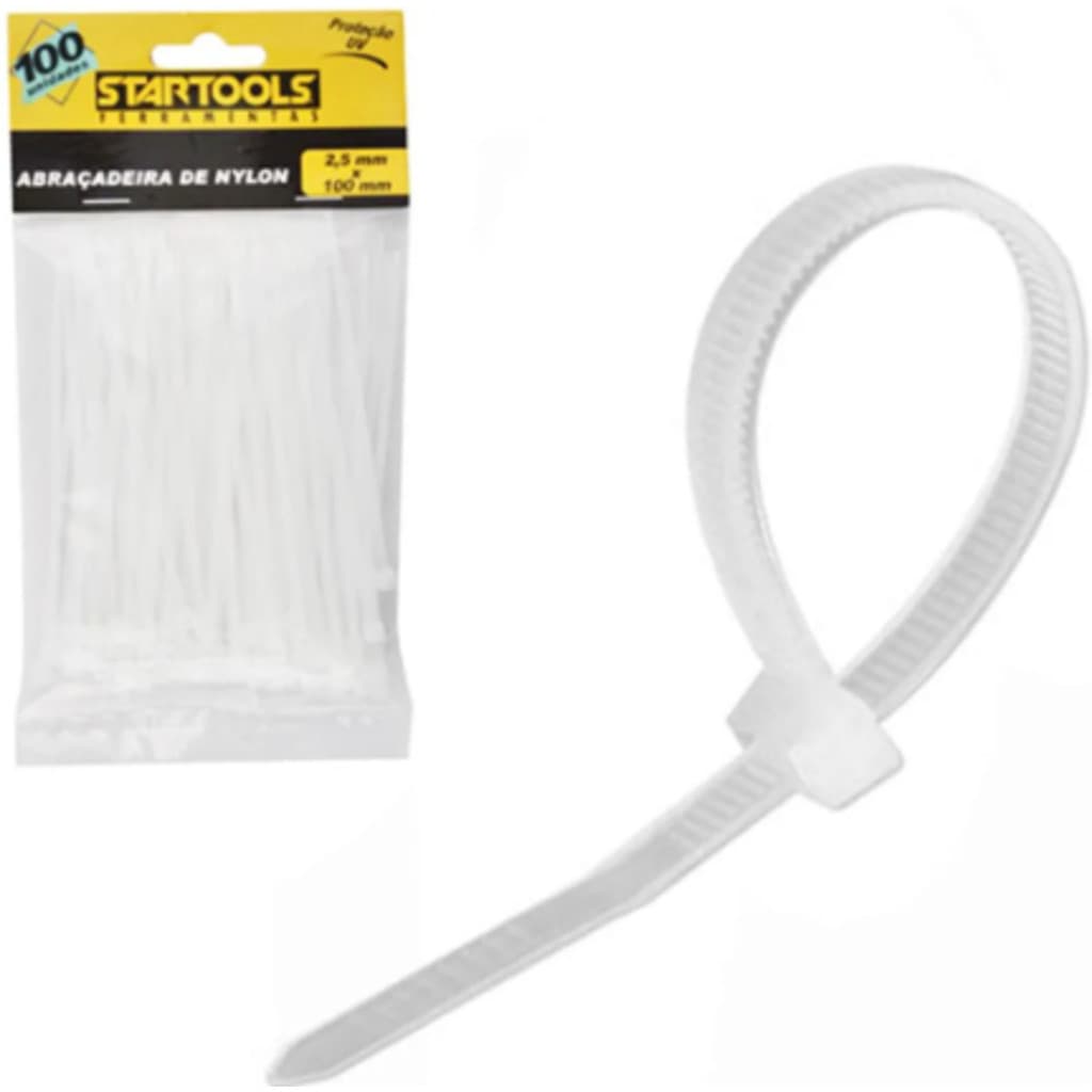 Kit Com 100 Unidades De Abraçadeira Nylon 2,5mm x 100mm - Startools