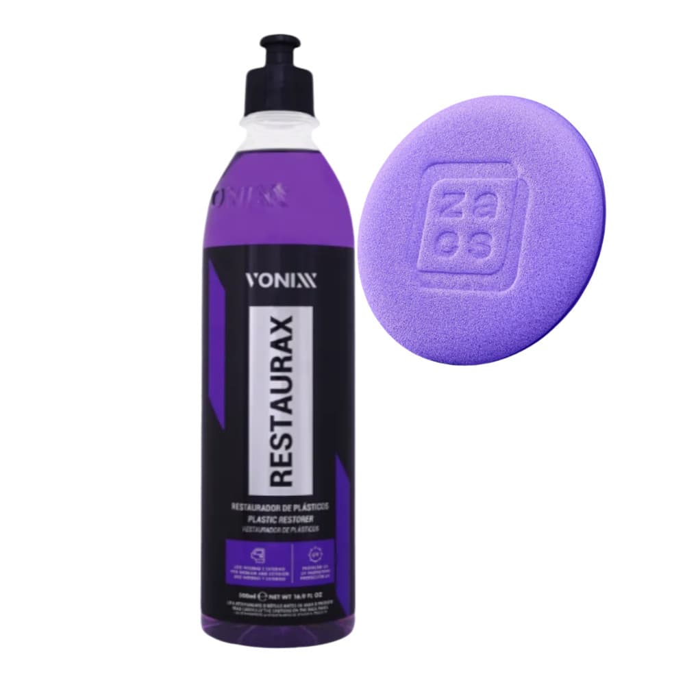 Restaurax 500ml Restaurador de Plásticos Interno E Externo Vonixx Renova plastico Veicular Vintex