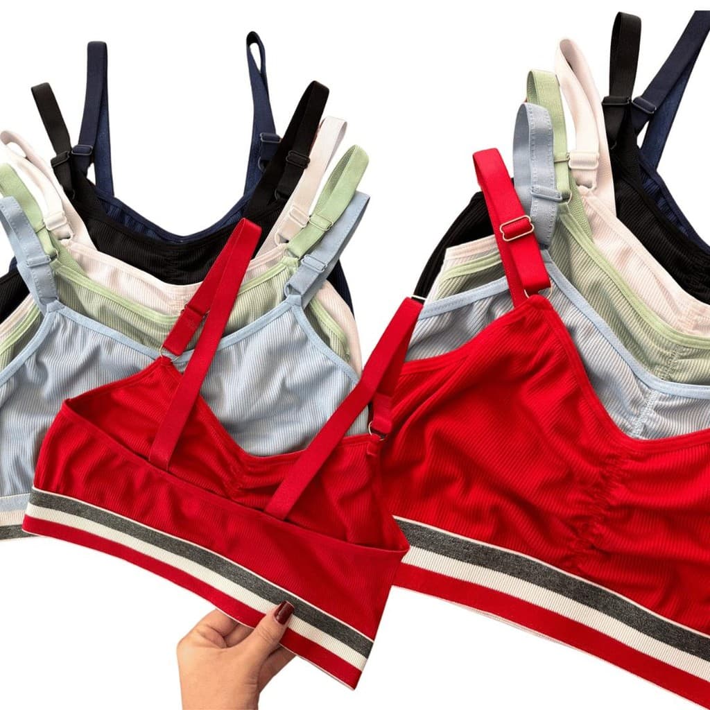 Kit 2 Top de Academia Canelado Fitness Elastico Reforçado Adulto Alto Conforto Alça Larga