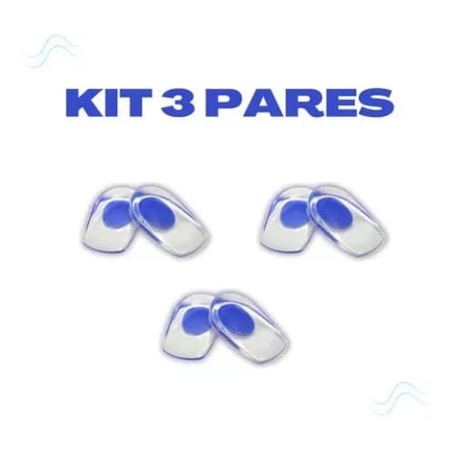 3 Pares Meia Palmilha Silicone Gel Ortopedica Esporão Calcanheira
