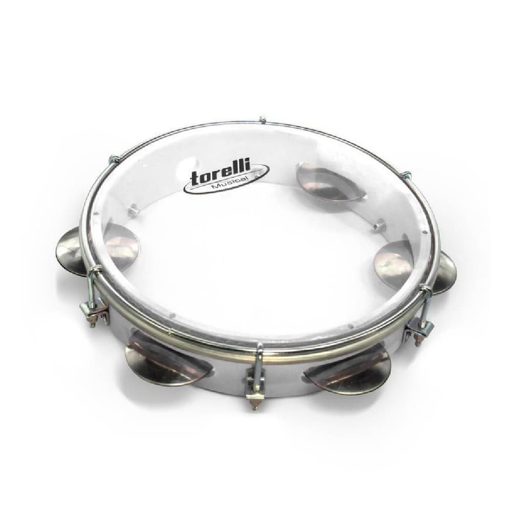 Pandeiro 8'' Injetado Branco Pele Cristal Torelli Tp848