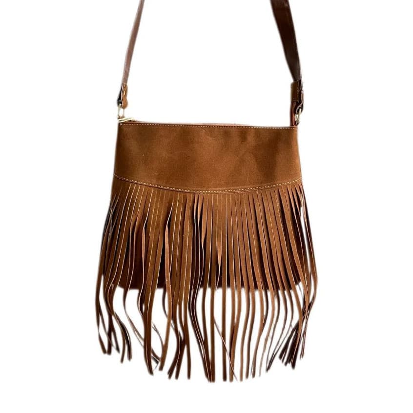 Bolsa de franja feminina festa de peão Barretos boiadeira Couro Sintético Estilo Boho