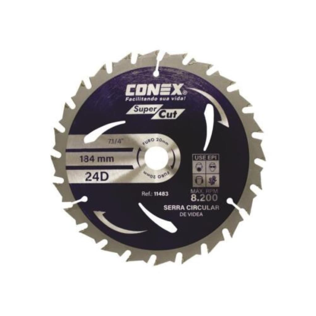 SERRA CIRCULAR VIDEA 184mm - 7.1 4 X 24D SUPERCUT CONEX