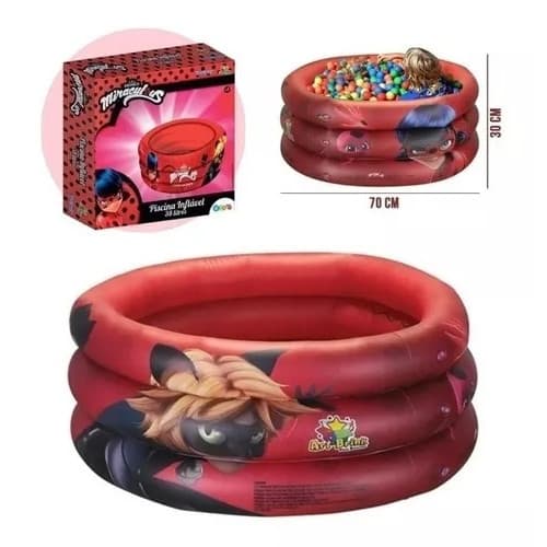Piscina Inflável Infantil 38 Litros - Ladybug - Miraculus
