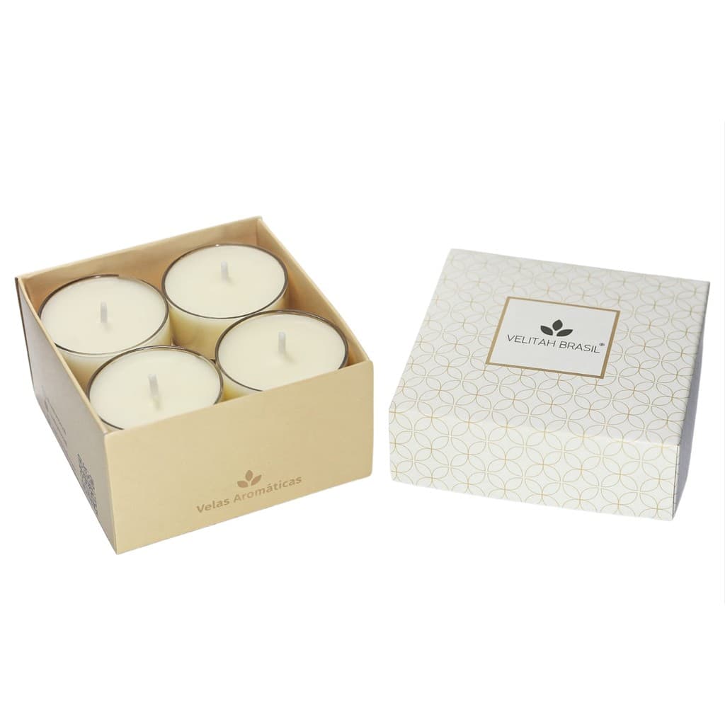 Vela Aromática Premium Morango Com Champanhe C/4 Mini Velas Velitah Brasil