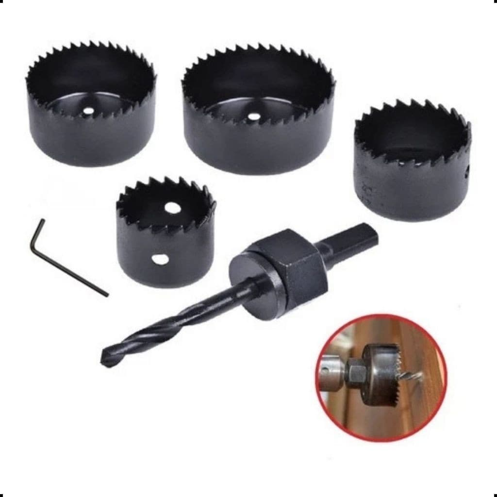 Jogo Serra Copo Kit Furação Madeira Pvc Plástico 6 PEÇAS