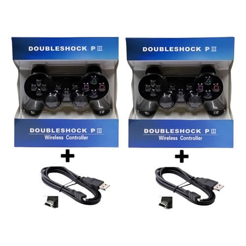 Joystick Sem Fio Para Ps3 + Cabo
