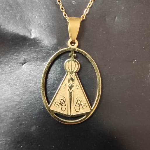 Corrente de Aço Inoxidável 316L com Pingente de Nossa Senhora Aparecida - Escolha Seu Estilo