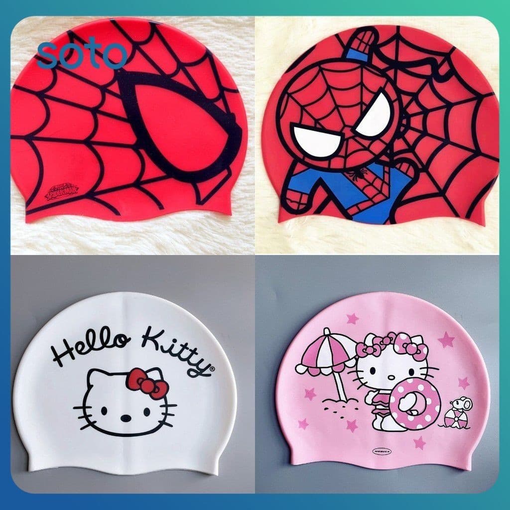Soto Disney Homem-aranha Bonito Crianças Touca De Natação à Prova Dwaterproof água Elástico Silicone Piscina Touca De Ba