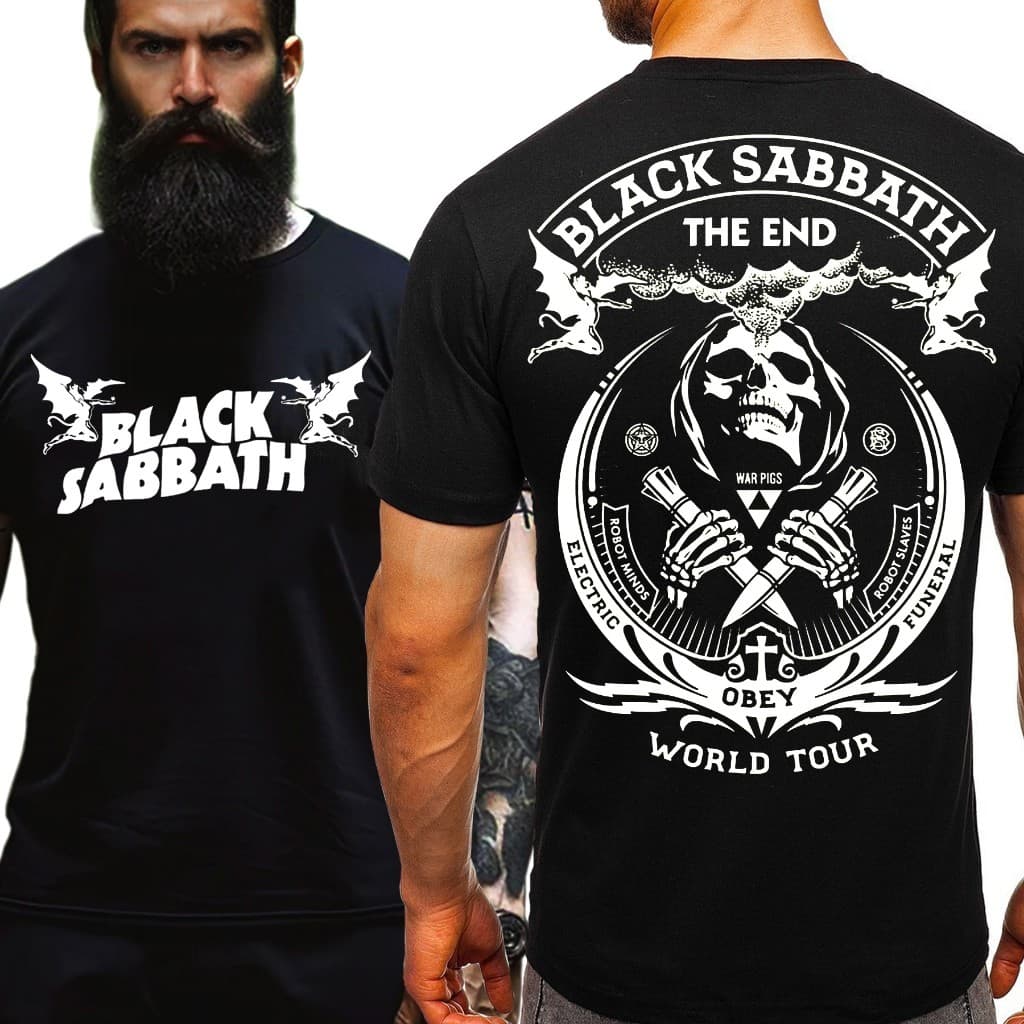 Camiseta Unissex Black Sabbath Símbolo Banda Rock Heavy Metal - Camisa de Malha 100% Algodão - Envio Rápido - DR Bigorna