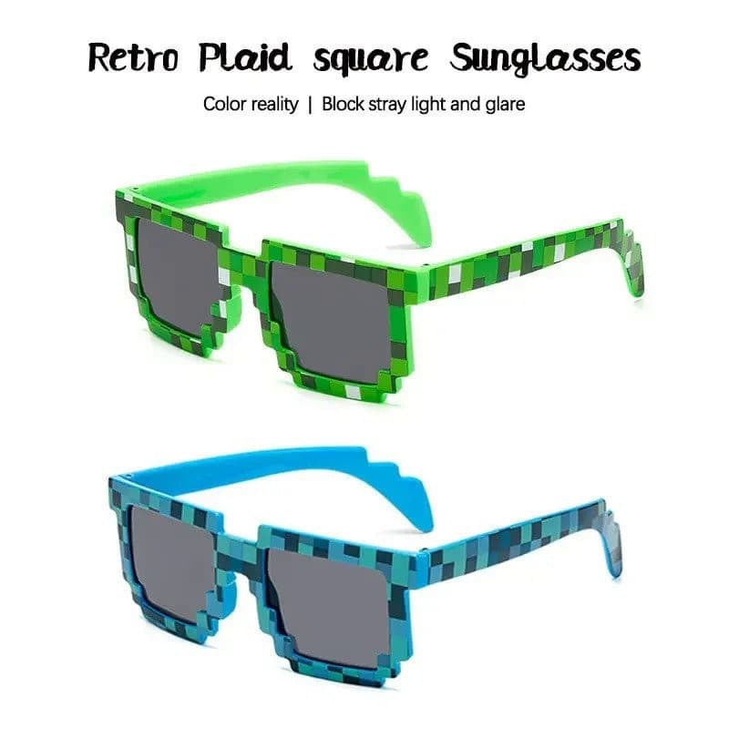 Óculos de Sol SECCO Novo Tamanho Moda Festa Diversão Retro Xadrez Quadrado Meu Mundo Personalizado