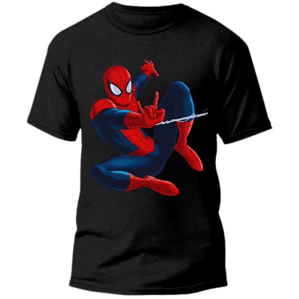 Camiseta Infantil 100% Algodão Personalizada Homem Aranha Manga Curta Meninos