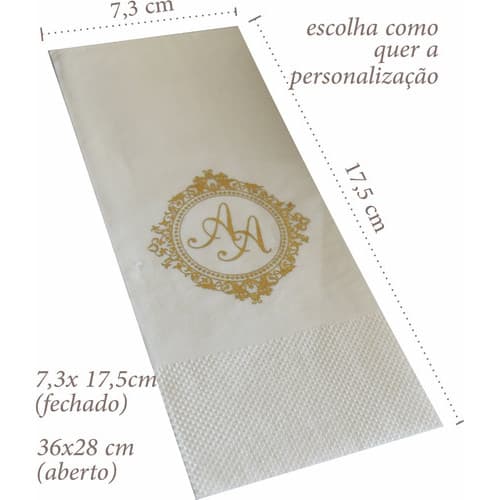 200 Guardanapos Personalizados Folha Dupla 36x28cm Premium  Casamento, Aniversários, Eventos Bodas