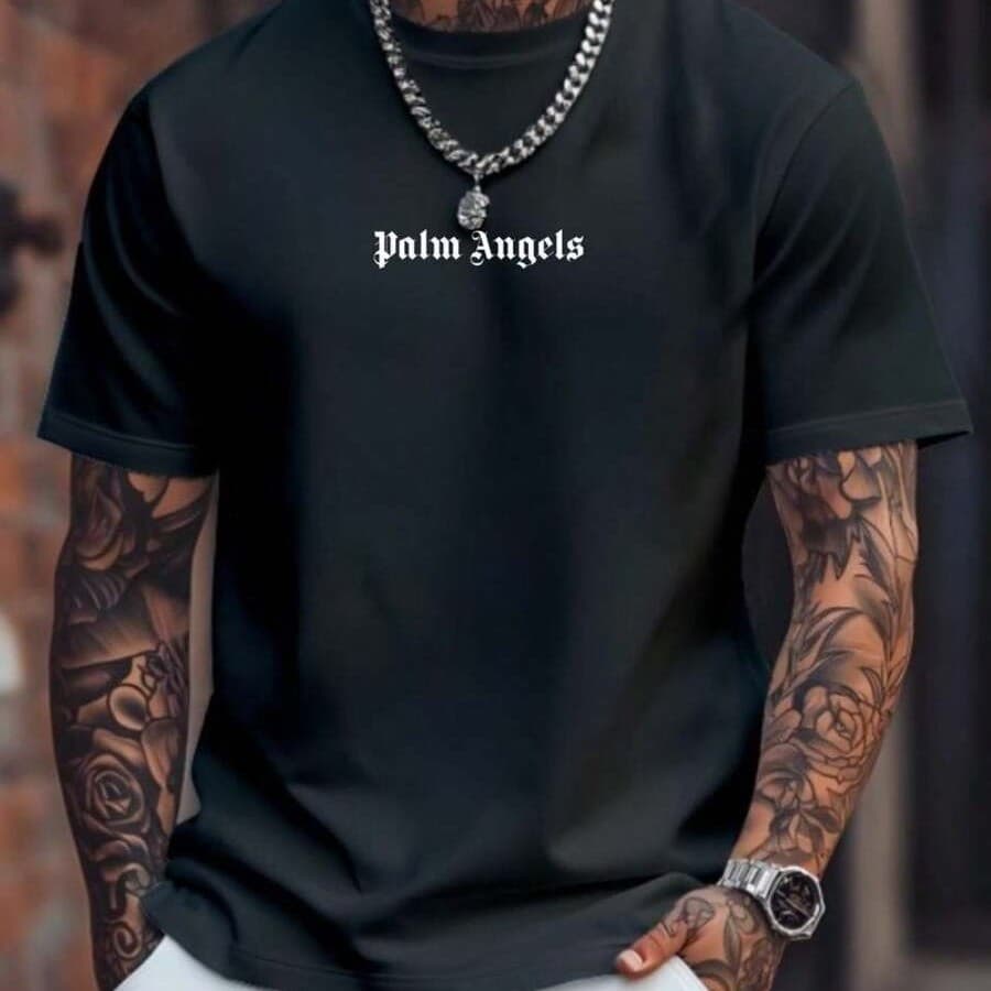 Camiseta Masculina Palm Angel Estampada Camisa 100% Algodão