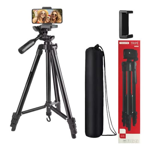 Tripé Profissional Universal 1,40 + Suporte Celular iPhone Android Tomate Câmera GoPro Ring Light Projetor Gimbal