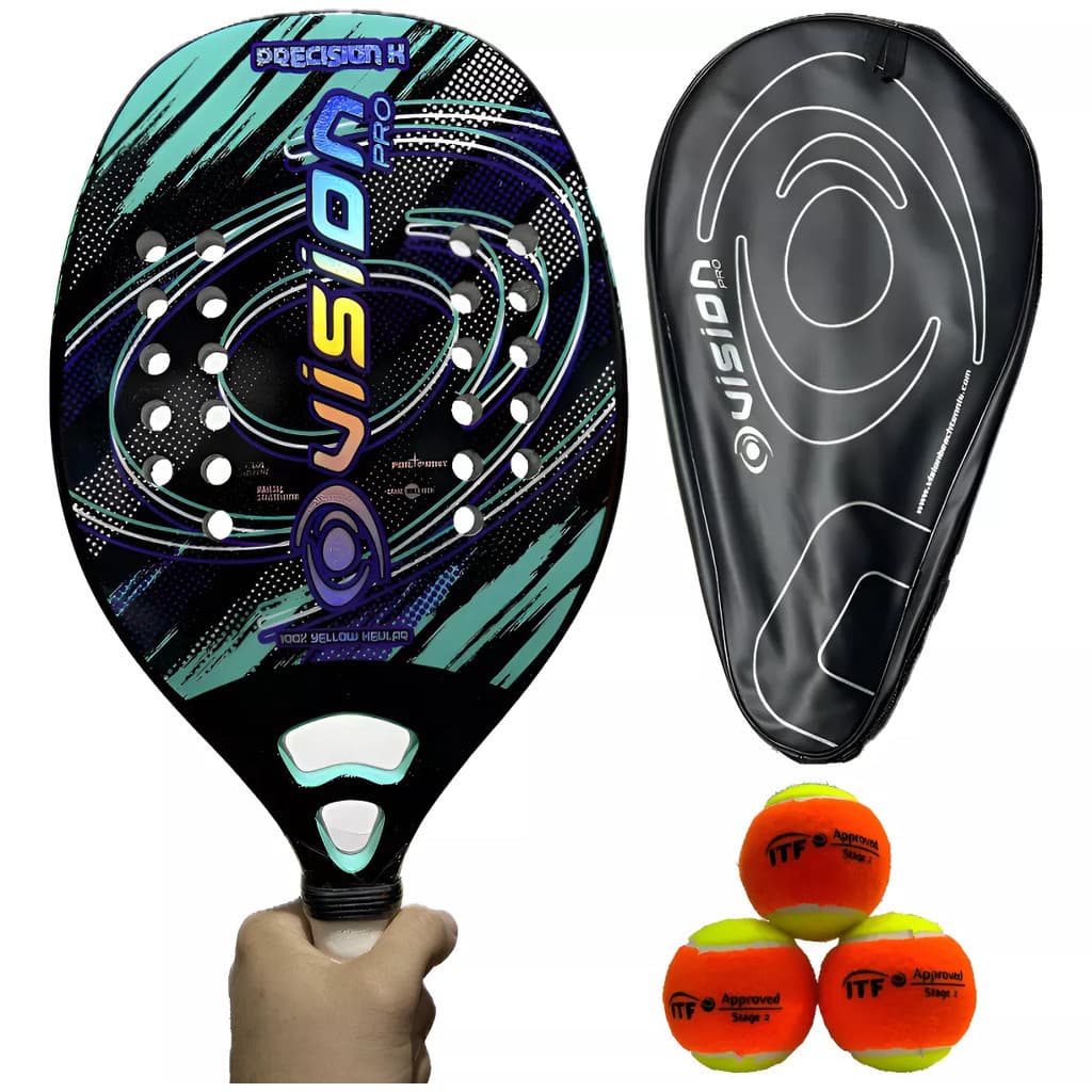 Raquete De Beach Tennis Vision Pro Precision K 2024 Kevlar