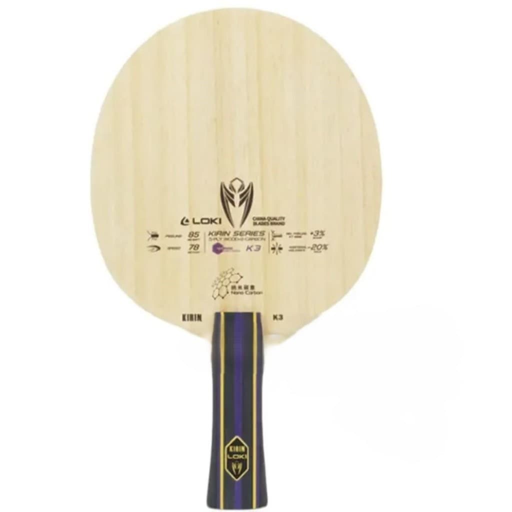 Raquete Lâmina Tênis de Mesa Ping Pong Loki Kirin K3 Madeira + Carbono