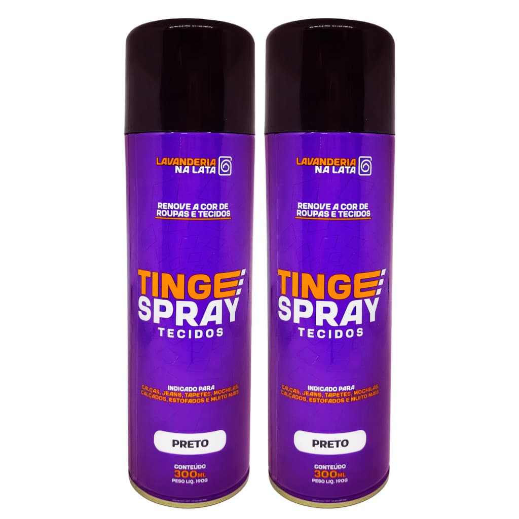 Kit 2 Tinta de Tecidos Roupas Estofados Carpetes - Tingespray 300ml