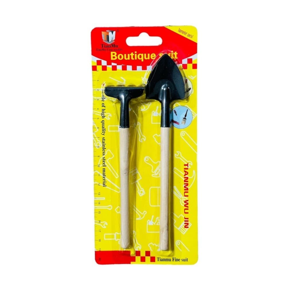 Kit Jardinagem 2 Peças Mini Pa Rastelo Ancinho Ferramentas Para Jardim e Plantas