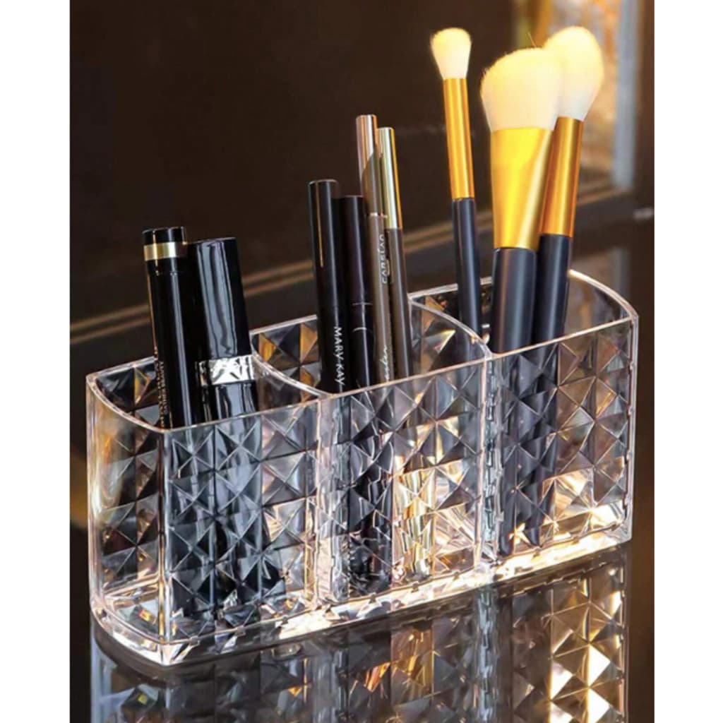 Porta Pincel Diamante Organizador Acrílico Maquiagem