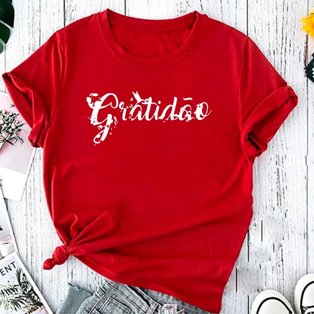 Camiseta Feminina Gratidão Life Yeshua Camisa plus size