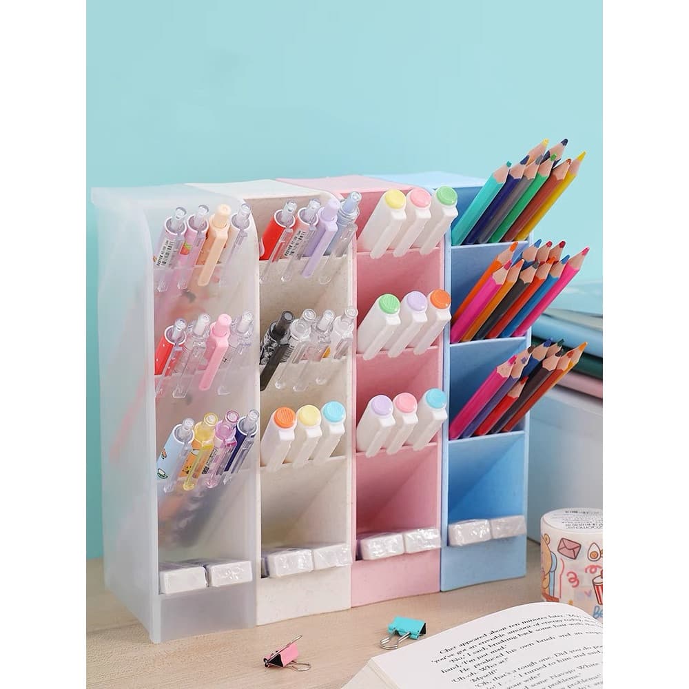 Organizador De Mesa Porta Lápis Caneta maquiagens 4 Divisórias Multiuso