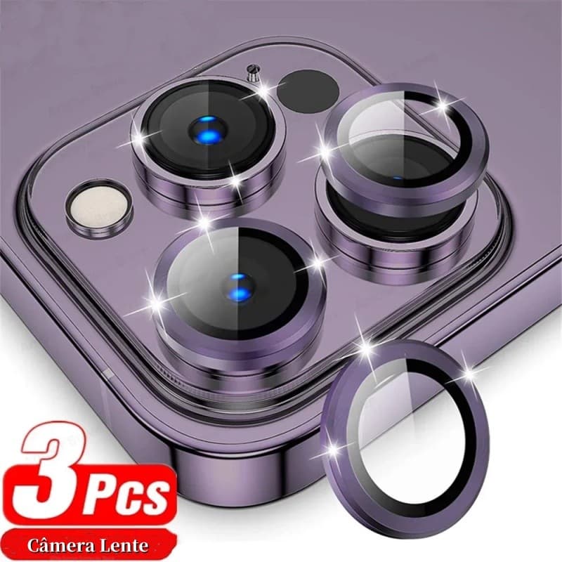 Kit Metal Vidro Película Lente De Câmera Para iPhone 16&17&16 Pro&16 Plus&16 Pro Max&17 Air Camera Lente Protetora Case
