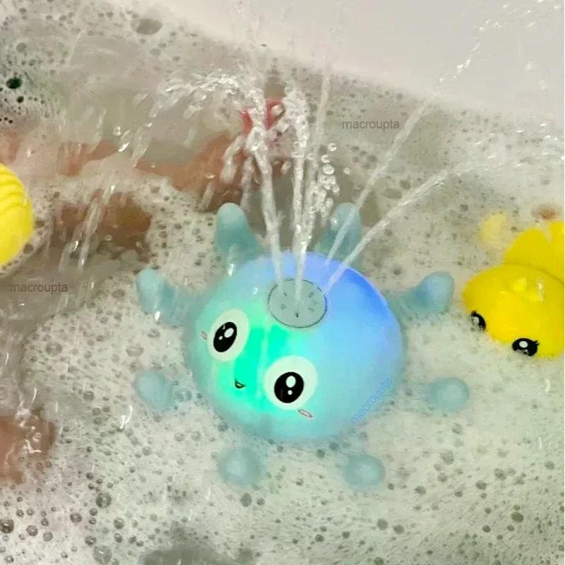 Brinquedos De Banho Do Bebê Spray Água Chuveiro Para Crianças Bola De Baleia Elétrica Com Música Leve LED Luz Banheira Brinquedo
