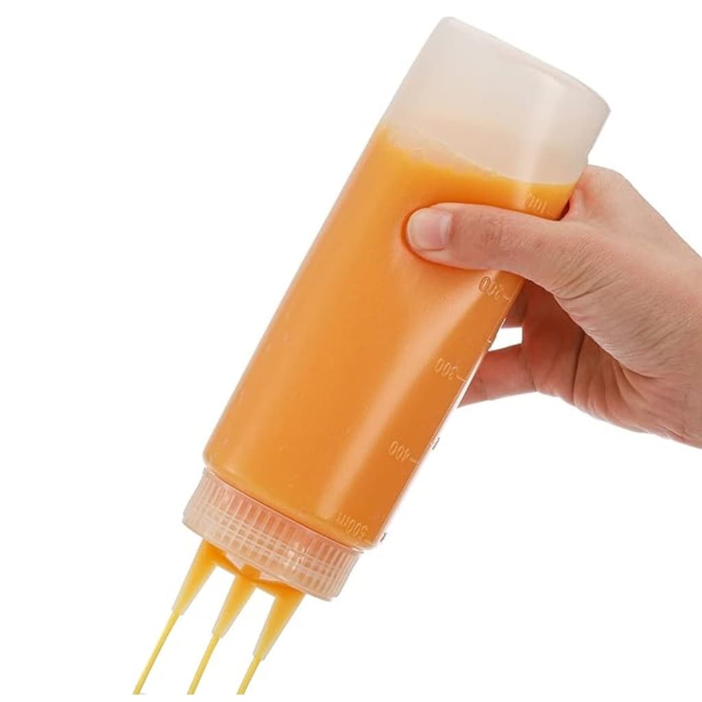 Bisnaga para molho profissional graduada com 3 bicos 450ml