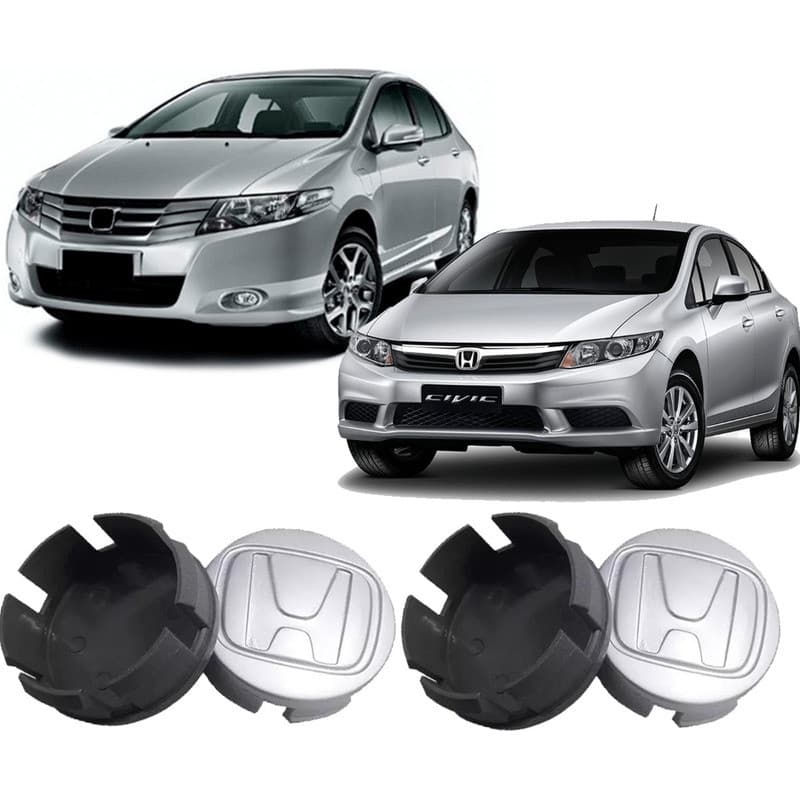 Jogo 4 Calotinha Centro Roda Honda Civic 2010 2011 2012