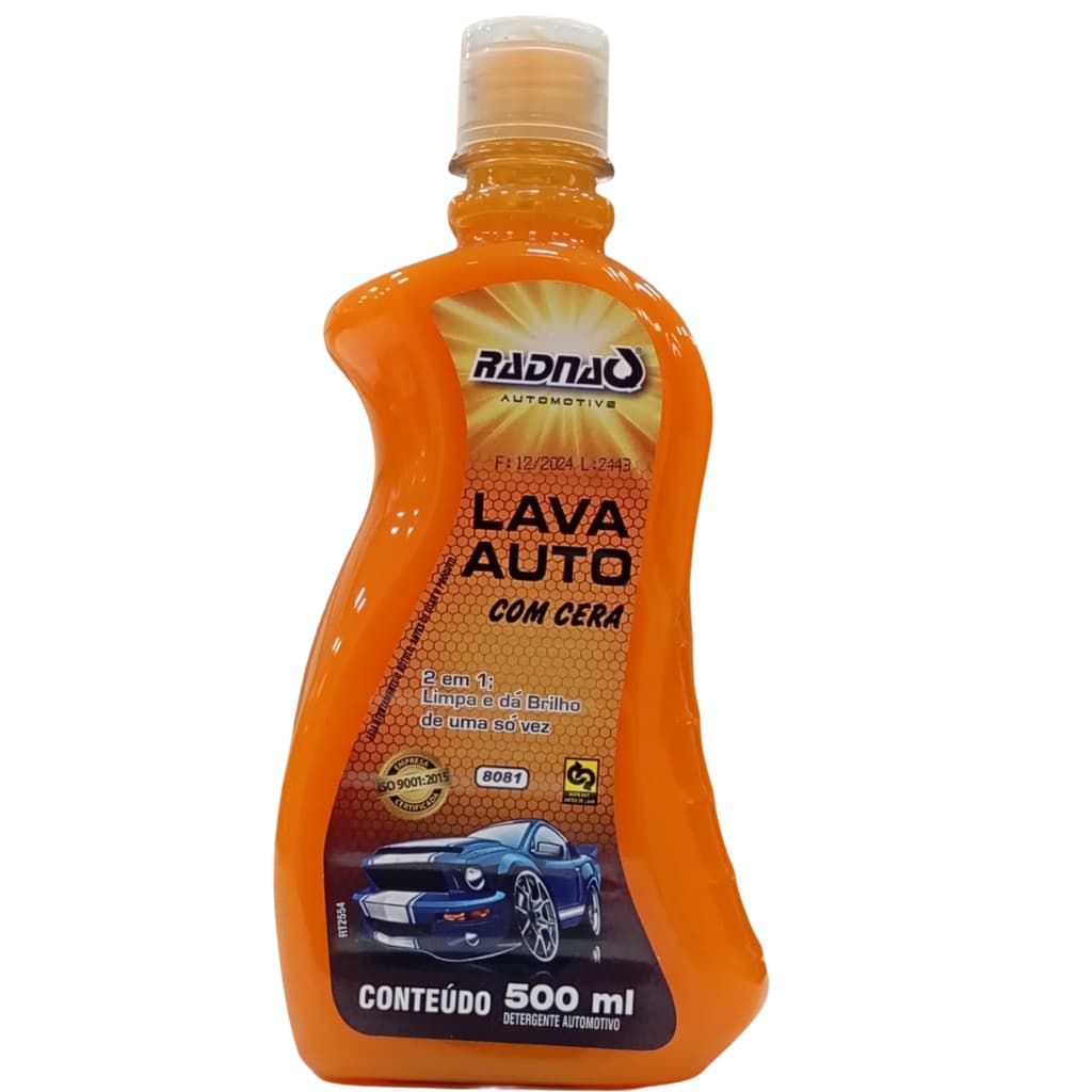Shampoo com Cera Radnaq 500ml – Limpeza Forte, Proteção e Brilho Duradouro Pintura Automotiva