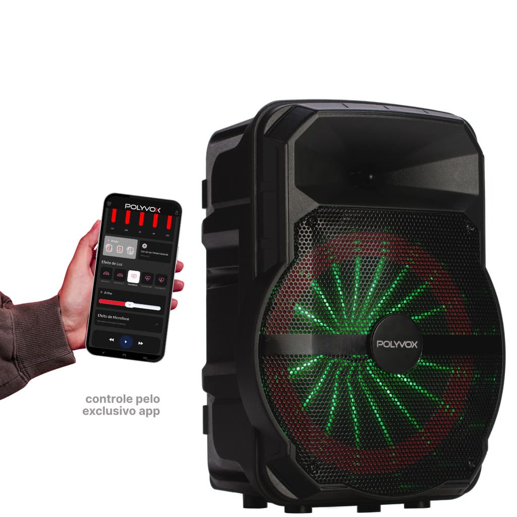 Caixa Som Amplificada Bluetooth Polyvox Xc-710t 300w Con Microfone Fio