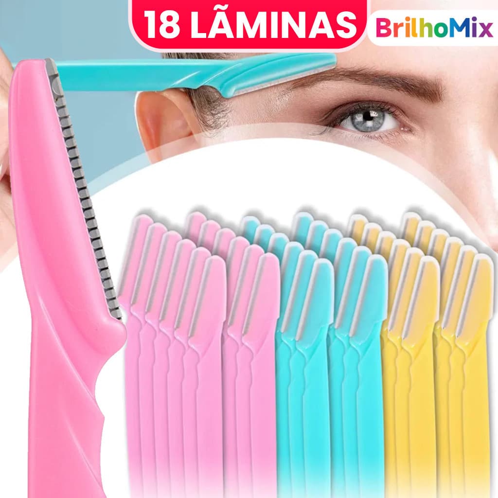 Kit com 6/12/18 Aparadores de Sobrancelha com Dentes de Proteção – Retoque Preciso e Seguro
