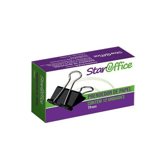 PRENDEDOR DE PAPEL STAR OFFICE 19mm CX COM 12UN